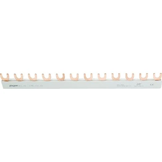 1-Phasen-Gabelschiene geschlossen, 12 Module, L-Ausführung, 210 mm lang