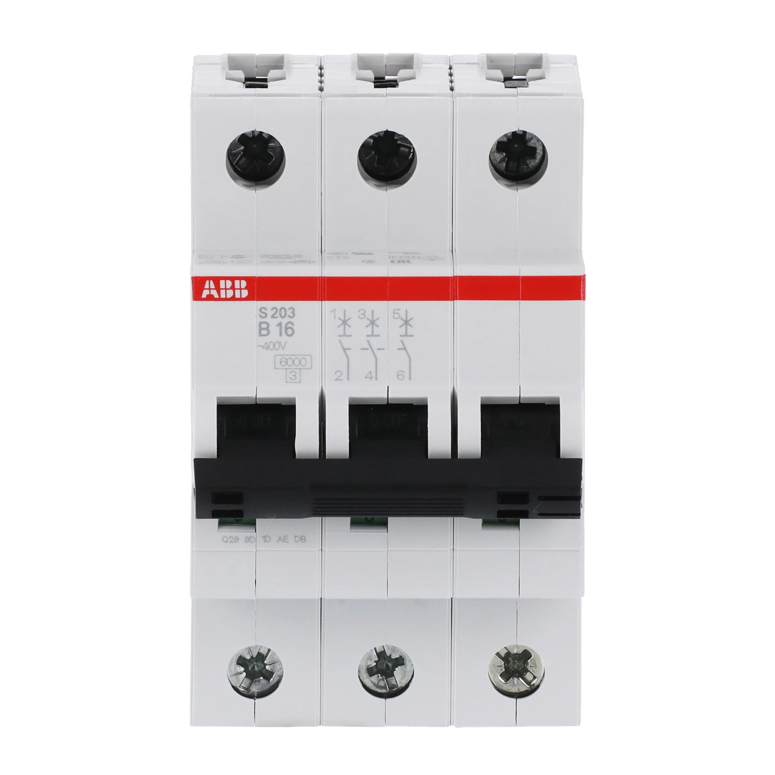 ABB Set 1x FI-Schutzschalter F204A-40/0,03 + 1x Sicherungsautomat S203-B16 + 5x Sicherungsautomat S201-B16 + 1x PS3/12FI Sammelschiene - Image 3