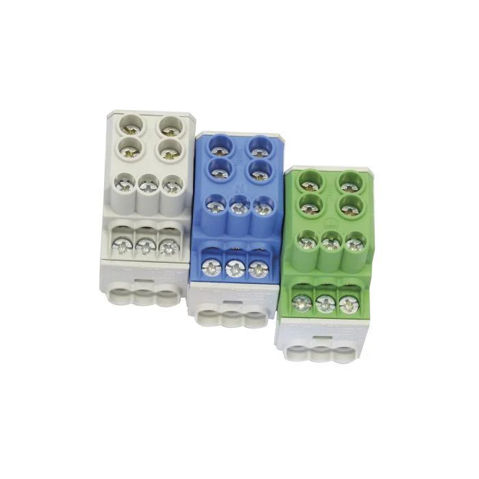 Abzweigklemme, Klemmblock, Verteilerklemme, 25mm² 1-pol. 400V 2x25mm² u. 6x10mm², grün - Image 2