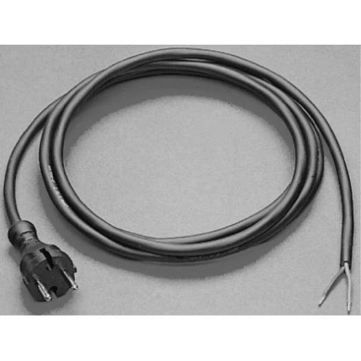 Anschlussleitung H07RN-F 3G2,5, 1,5m, schwarz, 1. Seite Gummi-Zentralstecker, 2. Seite mit Aderendhülsen