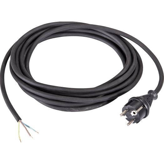 Anschlussleitung H07RN-F 3G2,5, 3m, schwarz, 1. Seite Gummi-Zentralstecker, 2. Seite mit Aderendhülsen
