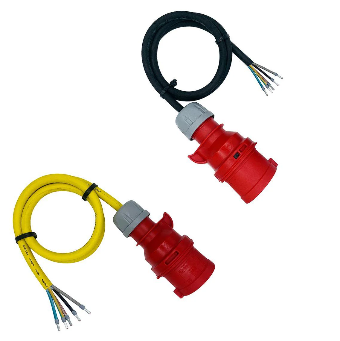CEE-Anschlussleitung 16A- 32A 400V - Gummileitung H07RN-F 5G2,5 - 5G6 mm² | 1,00 Meter bis 10,00 Meter | verschiedene Farben