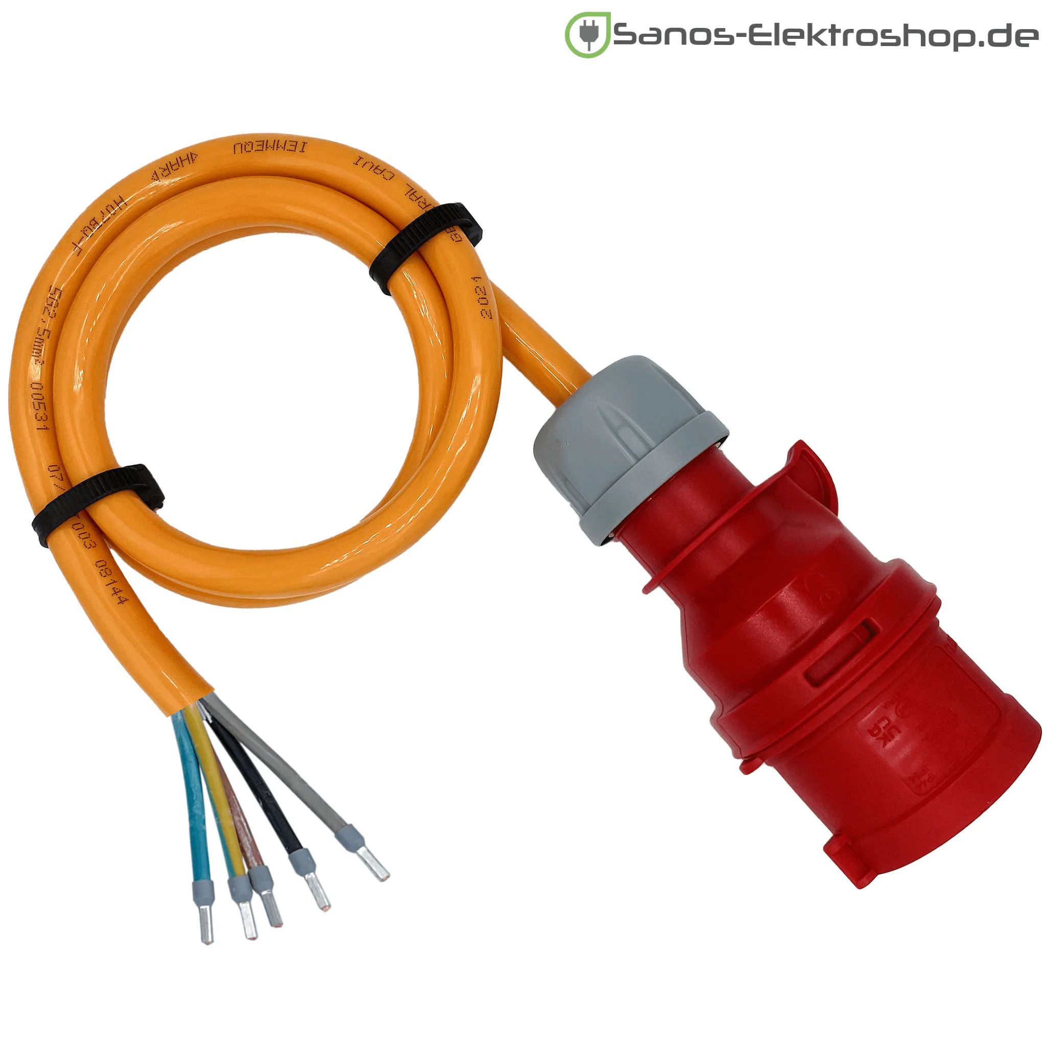 CEE-Anschlussleitung 16A- 32A 400V - PUR Gummileitung H07BQ-F 5G2,5 - 5G6 mm² | 1,00 Meter bis 10,00 Meter | verschiedene Farben - Image 3