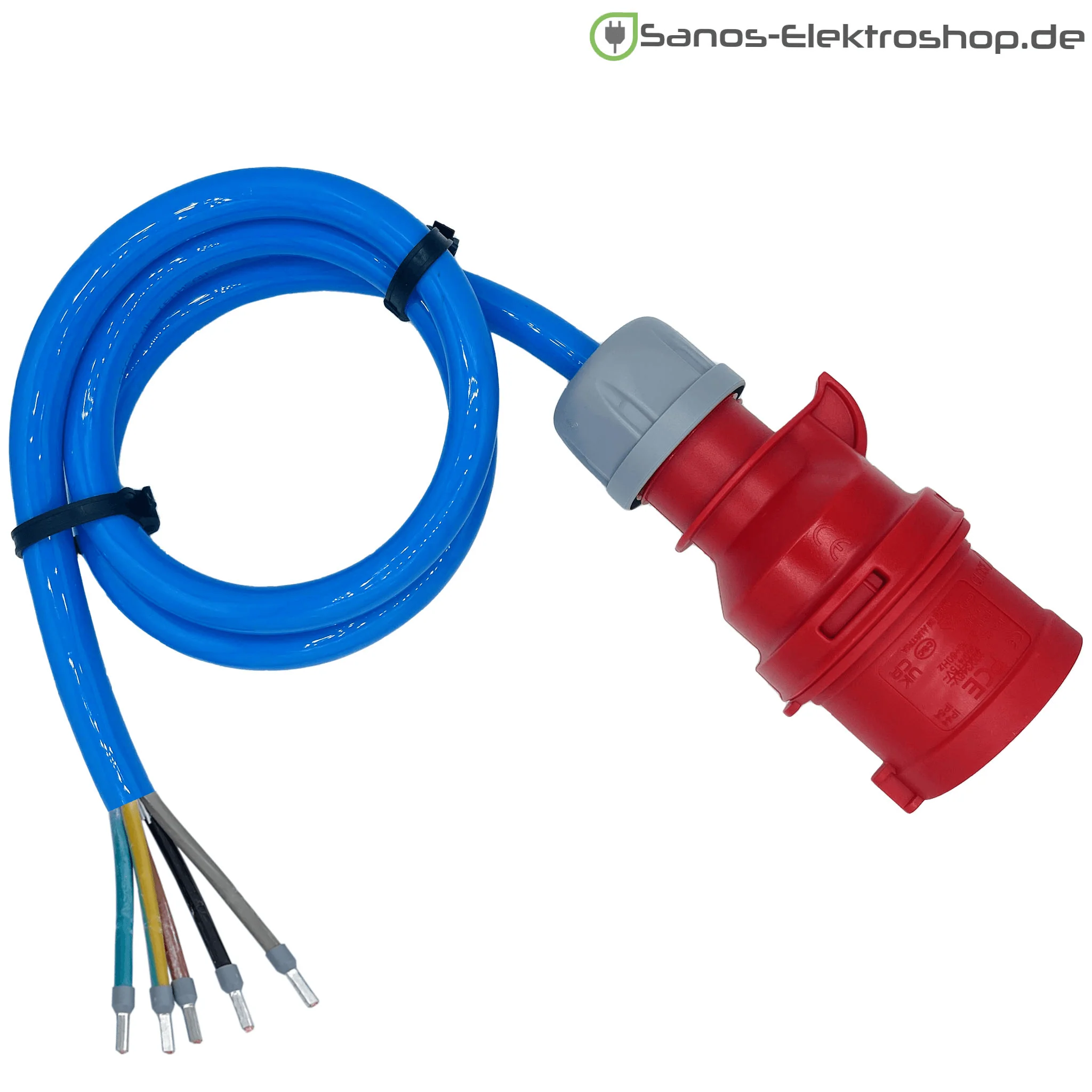 CEE-Anschlussleitung 16A- 32A 400V - PUR Gummileitung H07BQ-F 5G2,5 - 5G6 mm² | 1,00 Meter bis 10,00 Meter | verschiedene Farben - Image 5