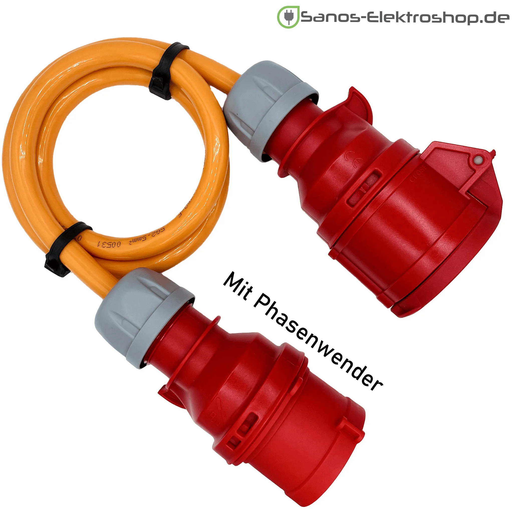 CEE-Verlängerung 16A - 400V - 5-polig mit Phasenwender | PUR Gummileitung H07BQ-F 5G1,5mm² - 5G2,5mm² | 1,00 bis 50,00 Meter | verschiedene Farben - Image 5
