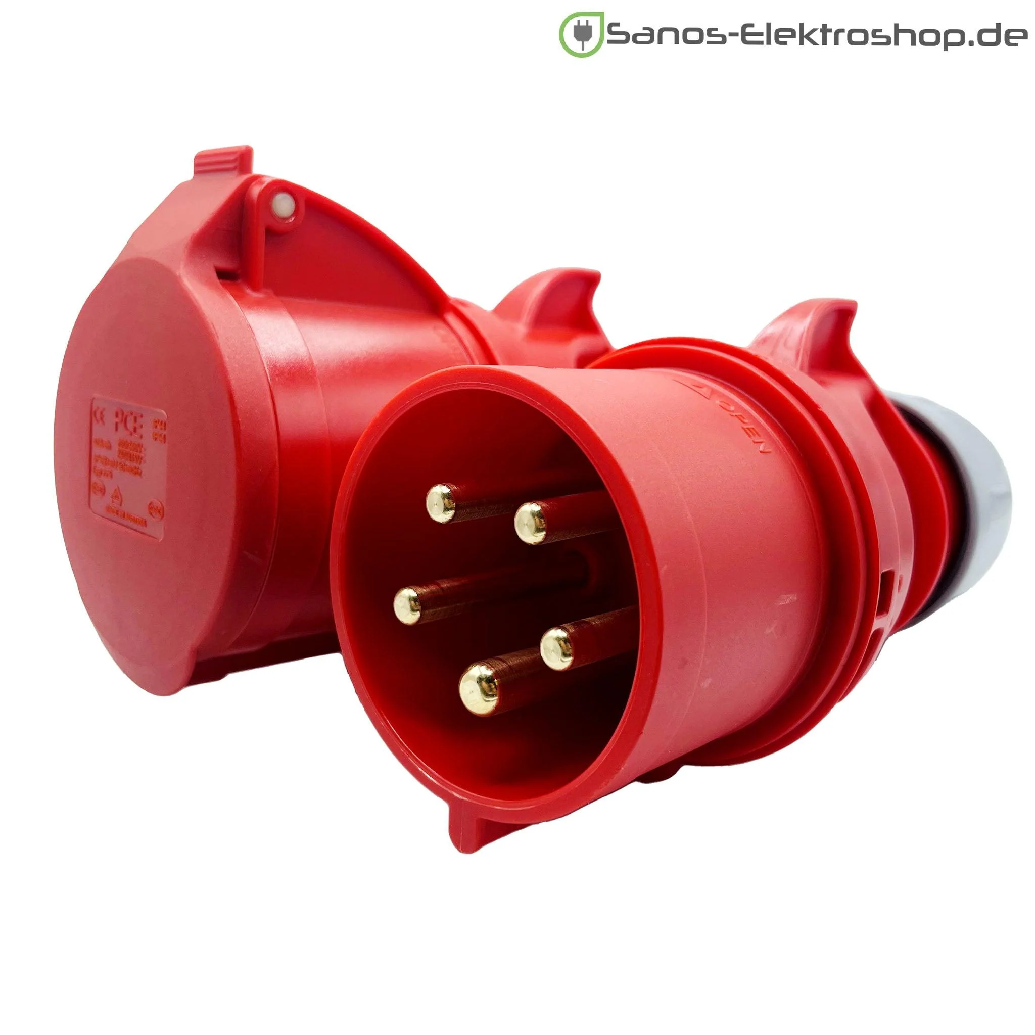 CEE-Verlängerung 32A - 400V - 5-polig mit Phasenwender | PUR Gummileitung H07BQ-F 5G4mm² - 5G6mm² | 1,00 bis 50,00 Meter | verschiedene Farben - Image 2