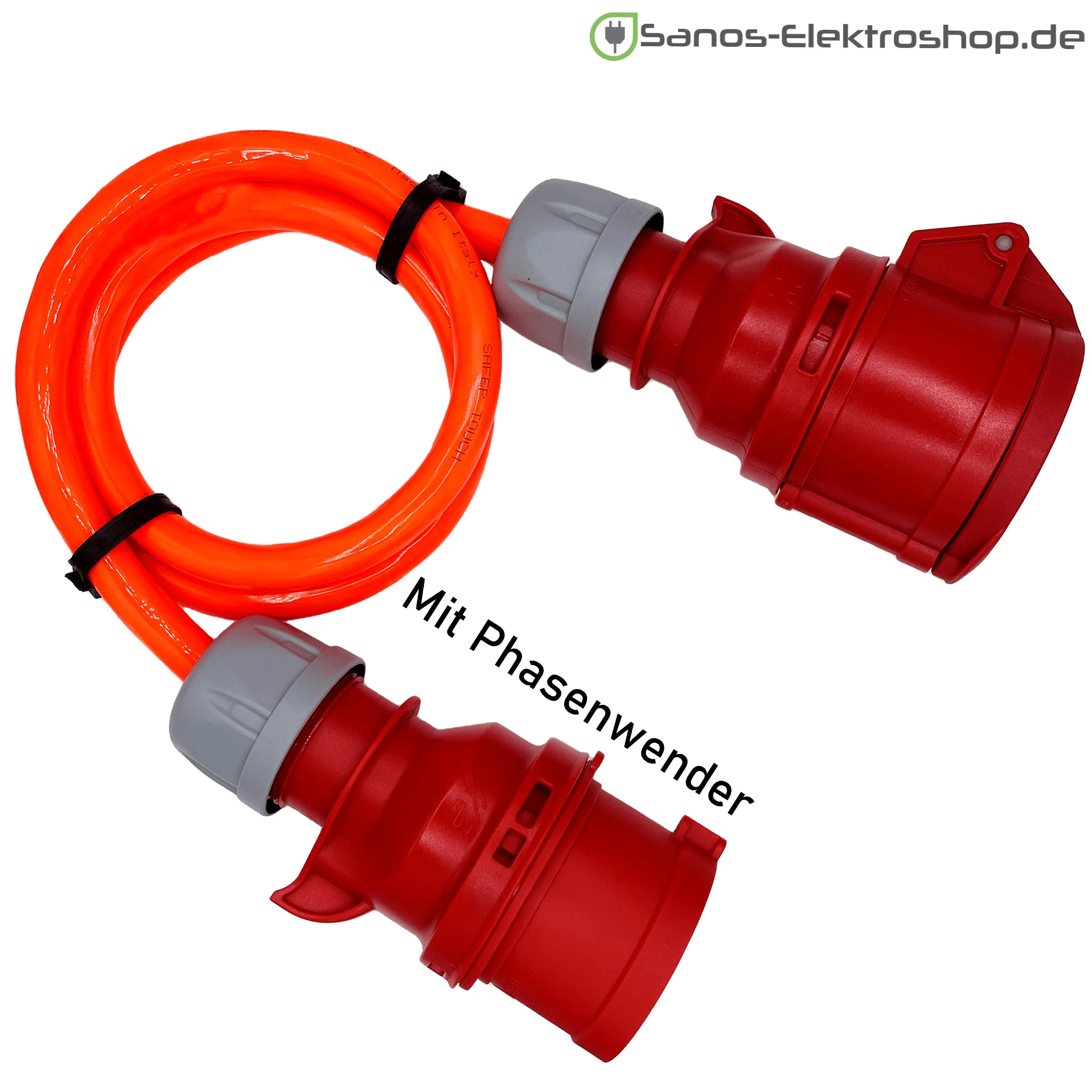 CEE-Verlängerung 32A - 400V - 5-polig mit Phasenwender | PUR Gummileitung H07BQ-F 5G4mm² - 5G6mm² | 1,00 bis 50,00 Meter | verschiedene Farben - Image 4