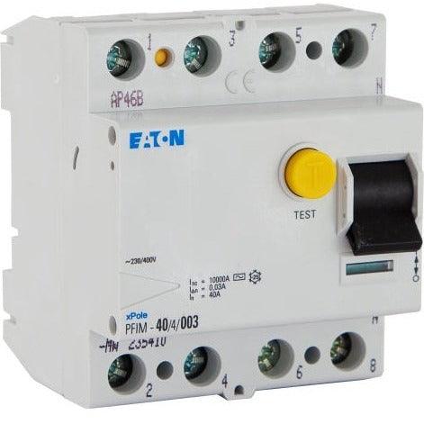 EATON PFIM-40/4/003-MW - FI-Schalter, 40A, 4p, 30mA, Typ AC, 235410