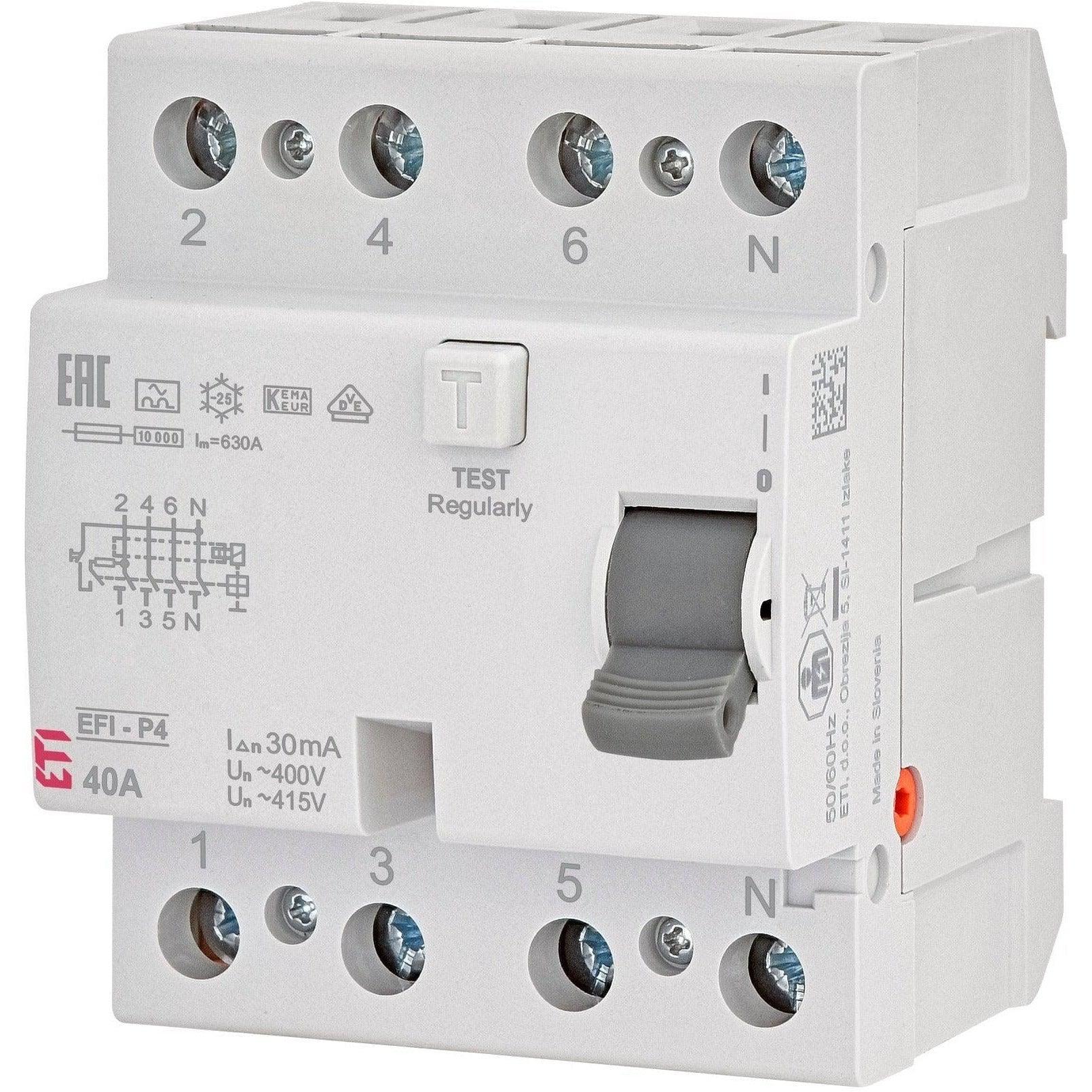 ETI Fehlerstromschutzschalter EFI-4 A 40/0,03A, 002061512