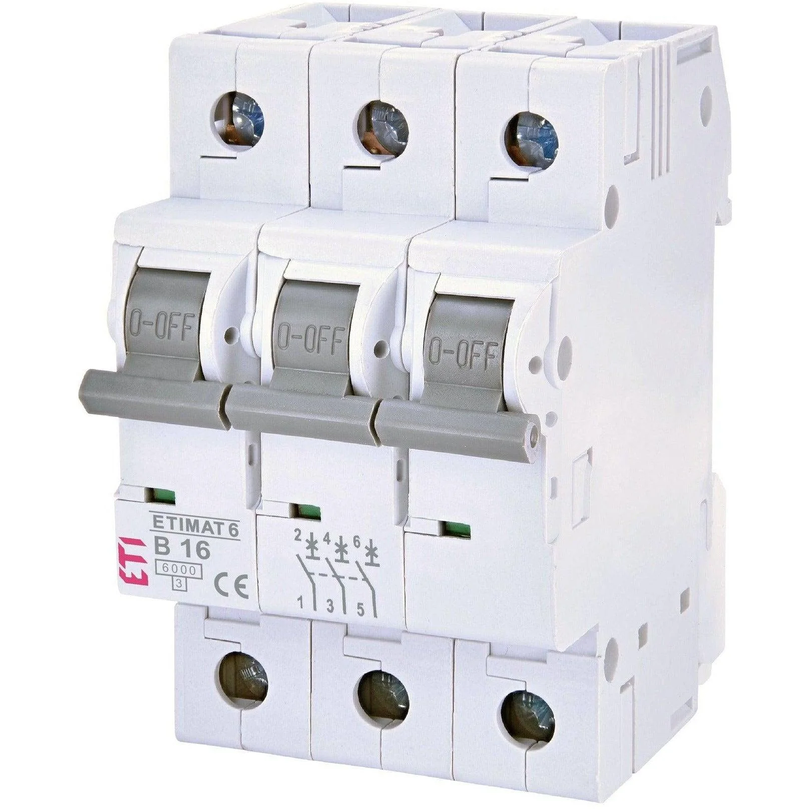 ETI Leitungsschutzschalter 6kA 3-Pol B16A, 002115516