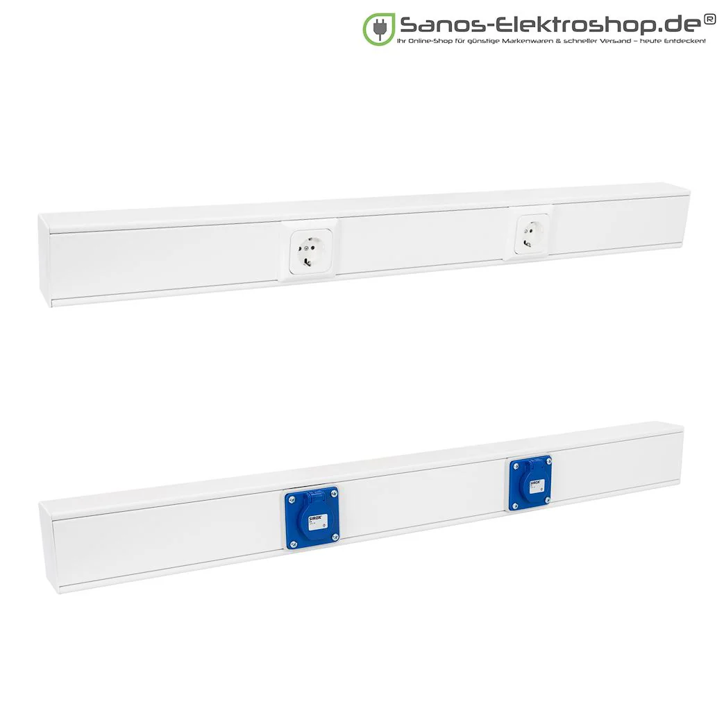 Gewiss Brüstungskanal mit 2x Steckdosen und Wago-Anschlussbox | 70x100x1000 mm | Komplett vorverdrahtet & anschlussbreit
