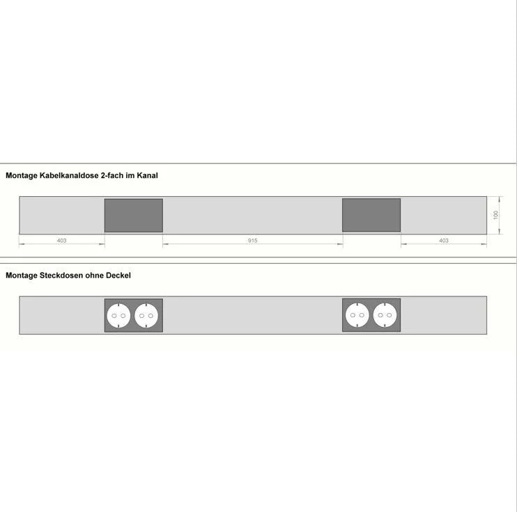 Gewiss Brüstungskanal mit 4x Steckdosen und Wago-Anschlussbox | 70x100x200 cm | Komplett vorverdrahtet & anschlussbreit - Image 8