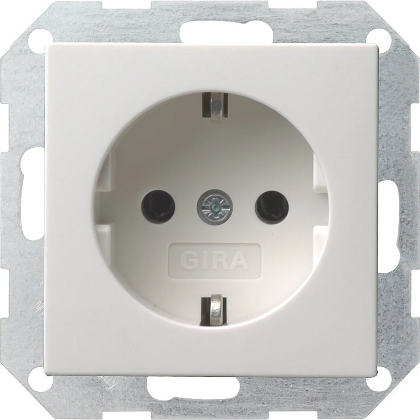 GIRA 018803 System 55 Schuko-Steckdose, Reinweiß glänzend