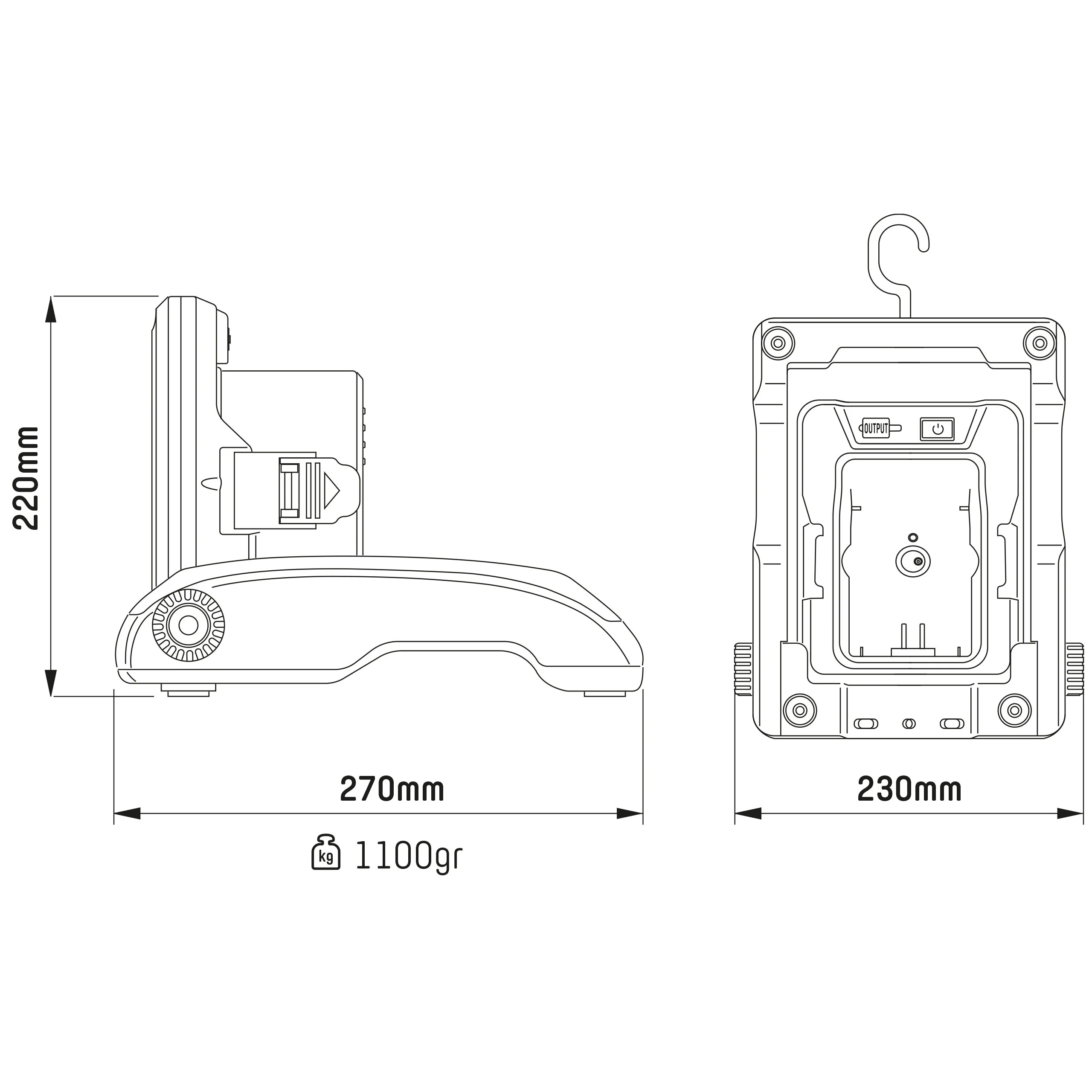 LED-Akku-Arbeitsleuchte, 20 W, IP54, inkl. 18 V Akku-Adapter, USB-Ausgang - Image 8