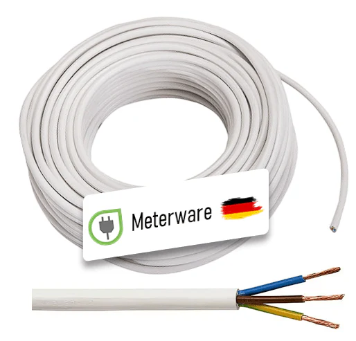 Meterware PVC-Leitung H05VV-F 3G1,5, weiß