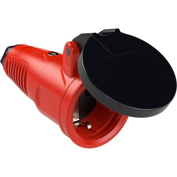 PCE Taurus-Vollgummi-Schuko-Kupplung IP54 - mit Federklappdeckel - verschiedene Farben - Image 3