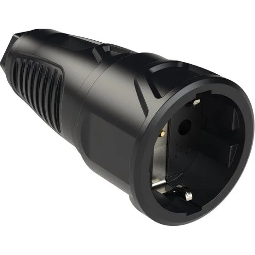 PCE Taurus Vollgummi-Schuko-Kupplung mit Vollgummi-Einsatz IP20 - ohne Deckel - verschiedene Farben - Image 2