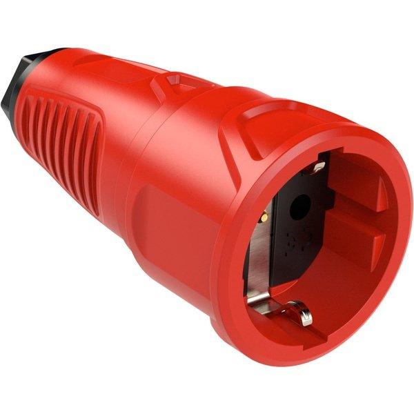 PCE Taurus Vollgummi-Schuko-Kupplung mit Vollgummi-Einsatz IP20 - ohne Deckel - verschiedene Farben - Image 3