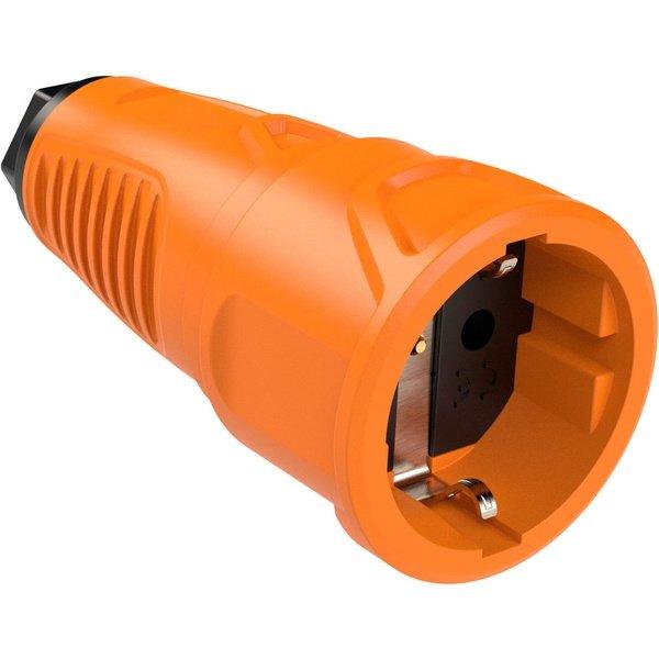 PCE Taurus Vollgummi-Schuko-Kupplung mit Vollgummi-Einsatz IP20 - ohne Deckel - verschiedene Farben - Image 5