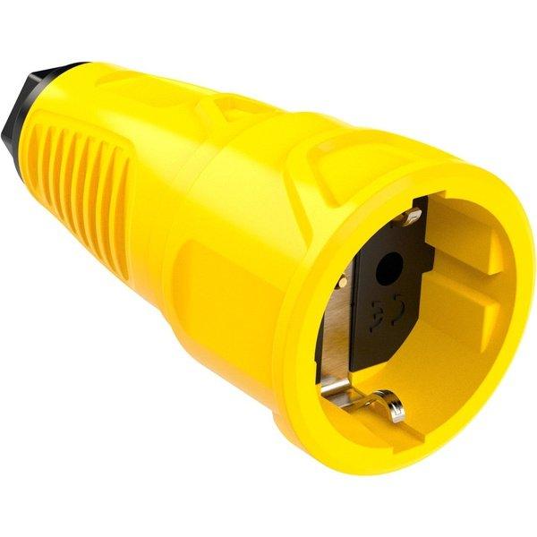 PCE Taurus Vollgummi-Schuko-Kupplung mit Vollgummi-Einsatz IP20 - ohne Deckel - verschiedene Farben - Image 7
