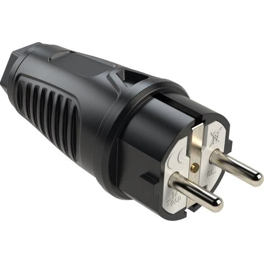 PCE Taurus Vollgummi-Schuko-Stecker mit Polyamid-Einsatz IP54 - verschiedene Farben - Image 2