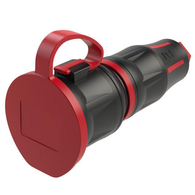 PCE Top Taurus Vollgummi-Schuko-Kupplung IP54 - Deckel am Band - verschiedene Farben - Image 3