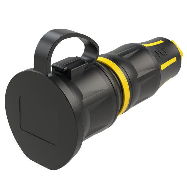 PCE Top Taurus Vollgummi-Schuko-Kupplung IP54 - Deckel am Band - verschiedene Farben - Image 7