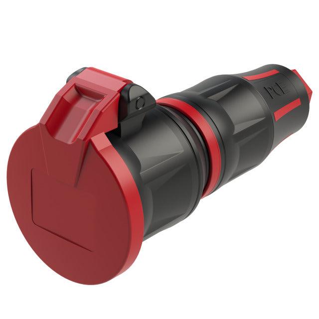 PCE Top Taurus Vollgummi-Schuko-Kupplung IP54 - Federklappdeckel - verschiedene Farben - Image 3
