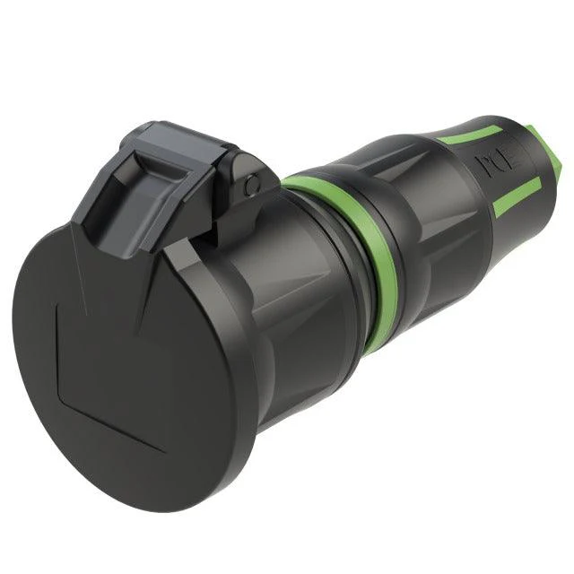 PCE Top Taurus Vollgummi-Schuko-Kupplung IP54 - Federklappdeckel - verschiedene Farben - Image 4