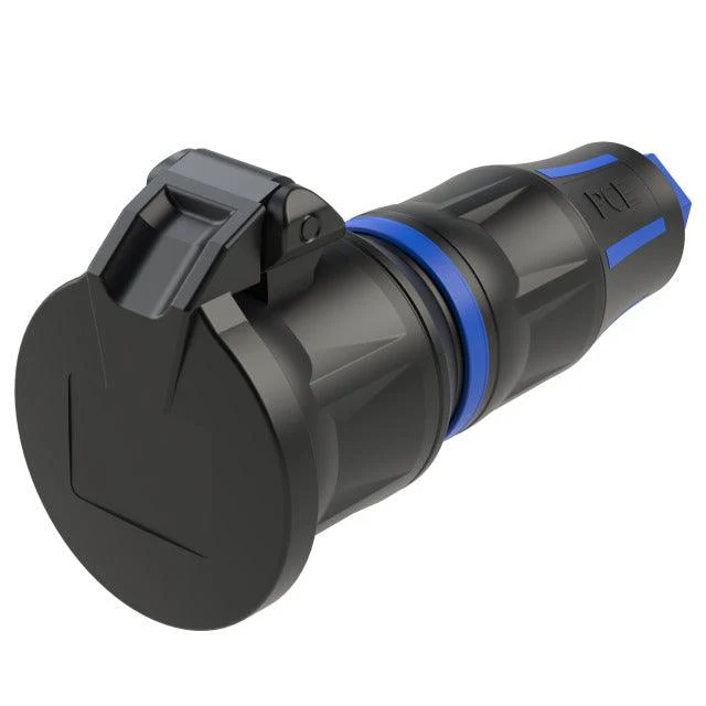 PCE Top Taurus Vollgummi-Schuko-Kupplung IP54 - Federklappdeckel - verschiedene Farben - Image 6
