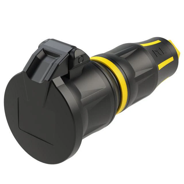 PCE Top Taurus Vollgummi-Schuko-Kupplung IP54 - Federklappdeckel - verschiedene Farben - Image 7