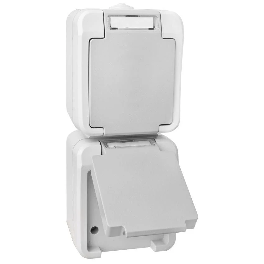 PERANOVA - Aufputz Schalterprogramm IP54 | Schalter Steckdosen Taster | Farbe grau - Image 4
