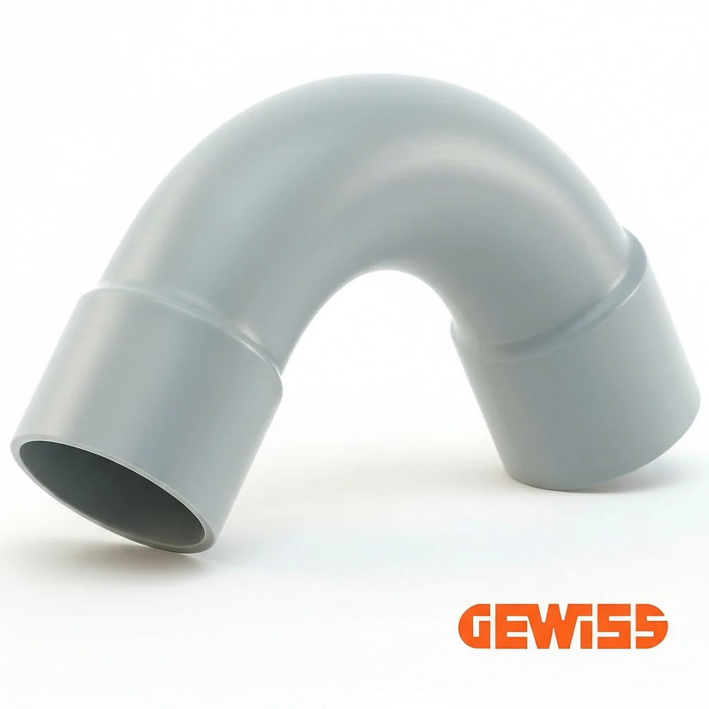 PVC-Rohrbogen 90° M40, kleiner Bogen, 2 Stück