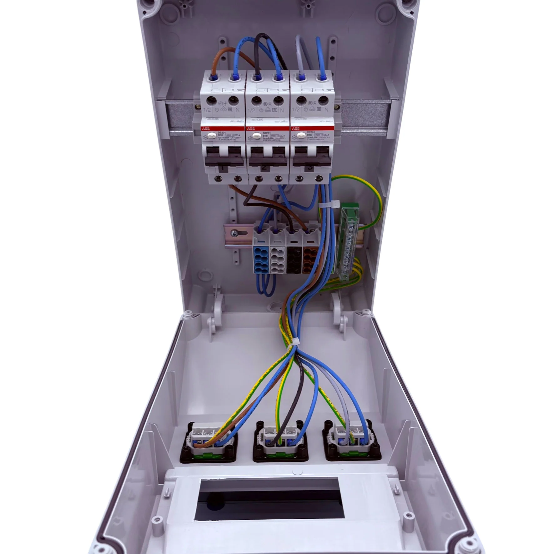 SANOS e-bike Wandverteiler ABB/PCE - 3x Schukodosen 230 V mit FI/LS | SAN006 - Image 5