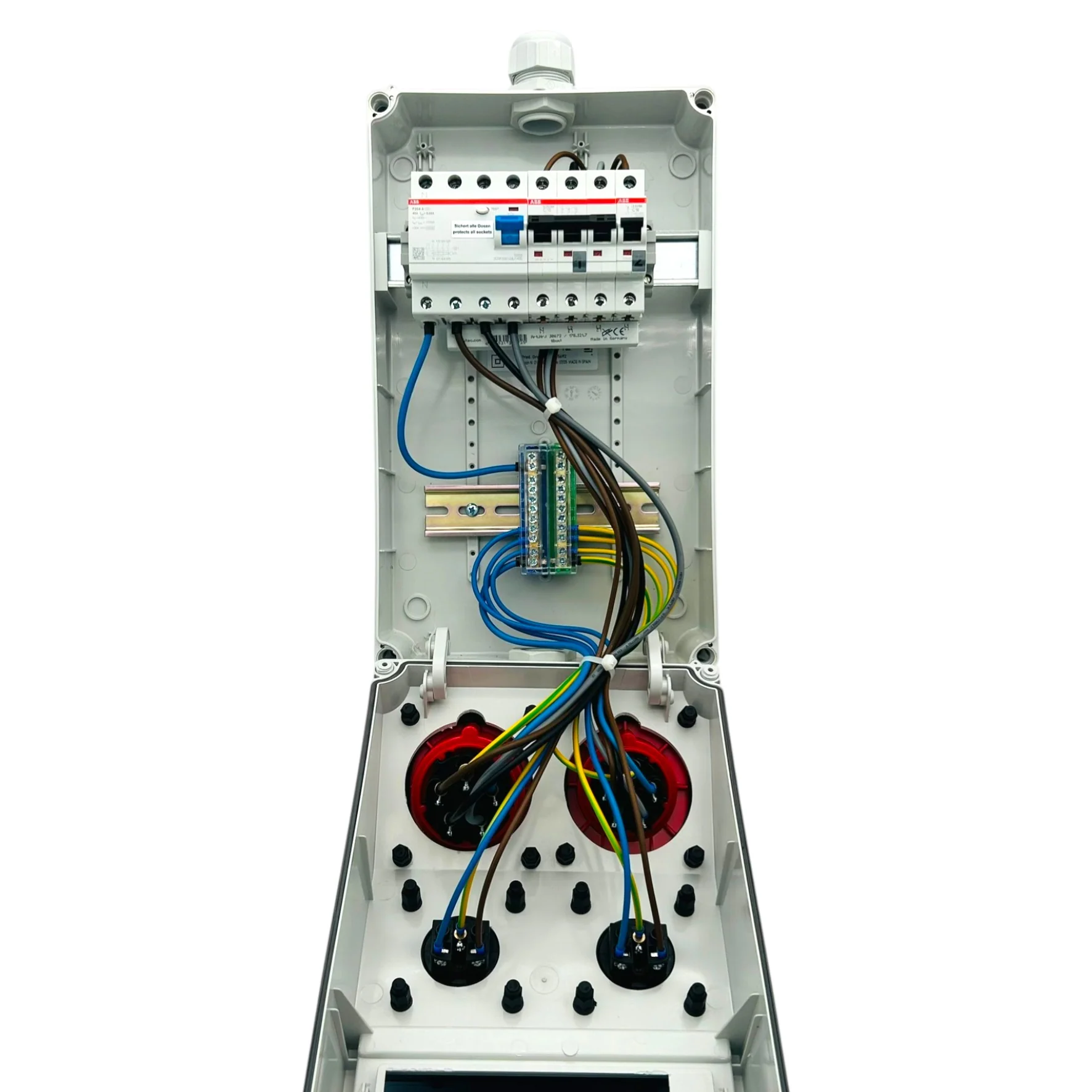 SANOS IP67 Wandverteiler ABB/PCE - 1x CEE 32A 1x CEE 16A und 2x Schukodose mit FI | SAN035 - Image 5
