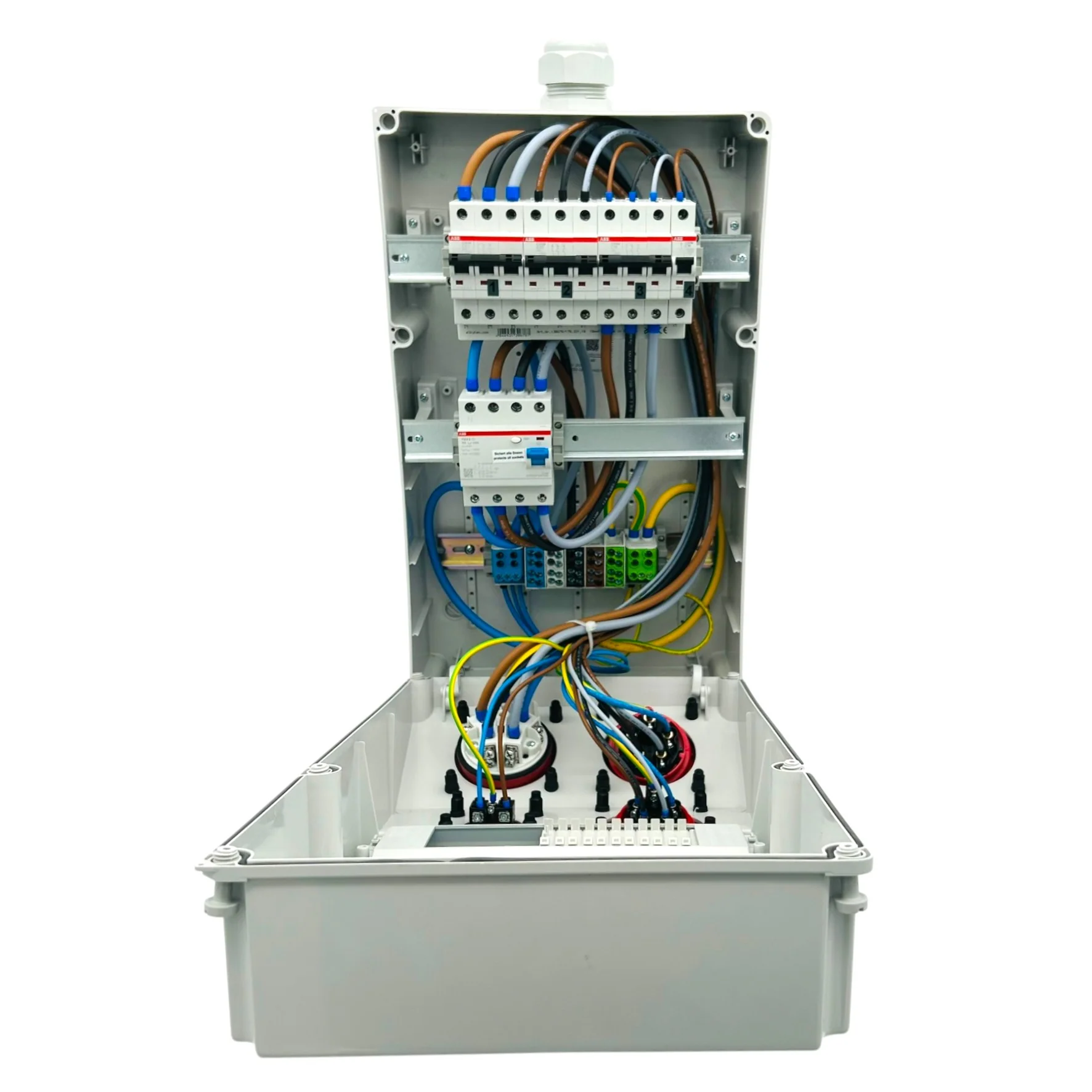SANOS IP67 Wandverteiler ABB/PCE - 1x CEE 63A 1x CEE 32A 1x CEE 16A und 1x Schukodose mit FI | SAN022 - Image 5