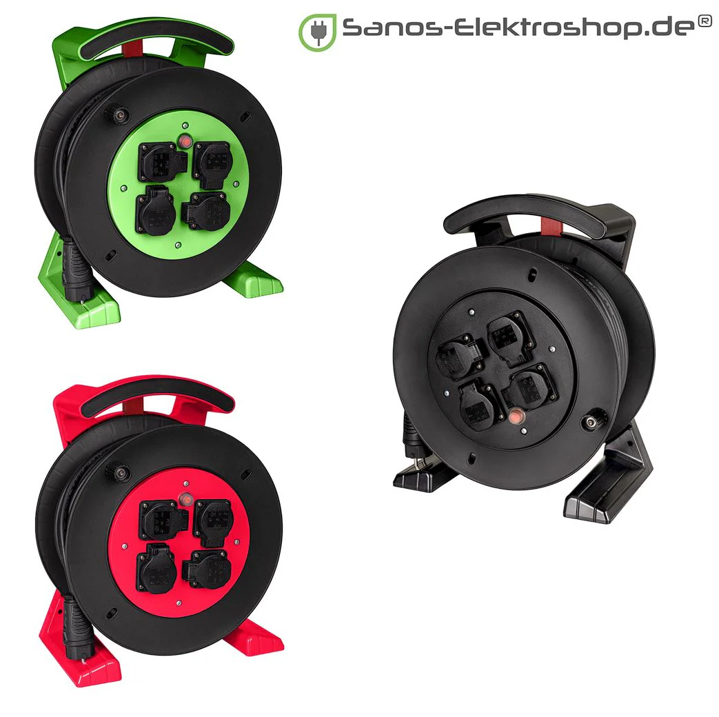 SANOS Kabeltrommel 2.0 | H07RN-F 3x1,5 - 3x2,5mm² | 25 - 40m | verschiedene Farben