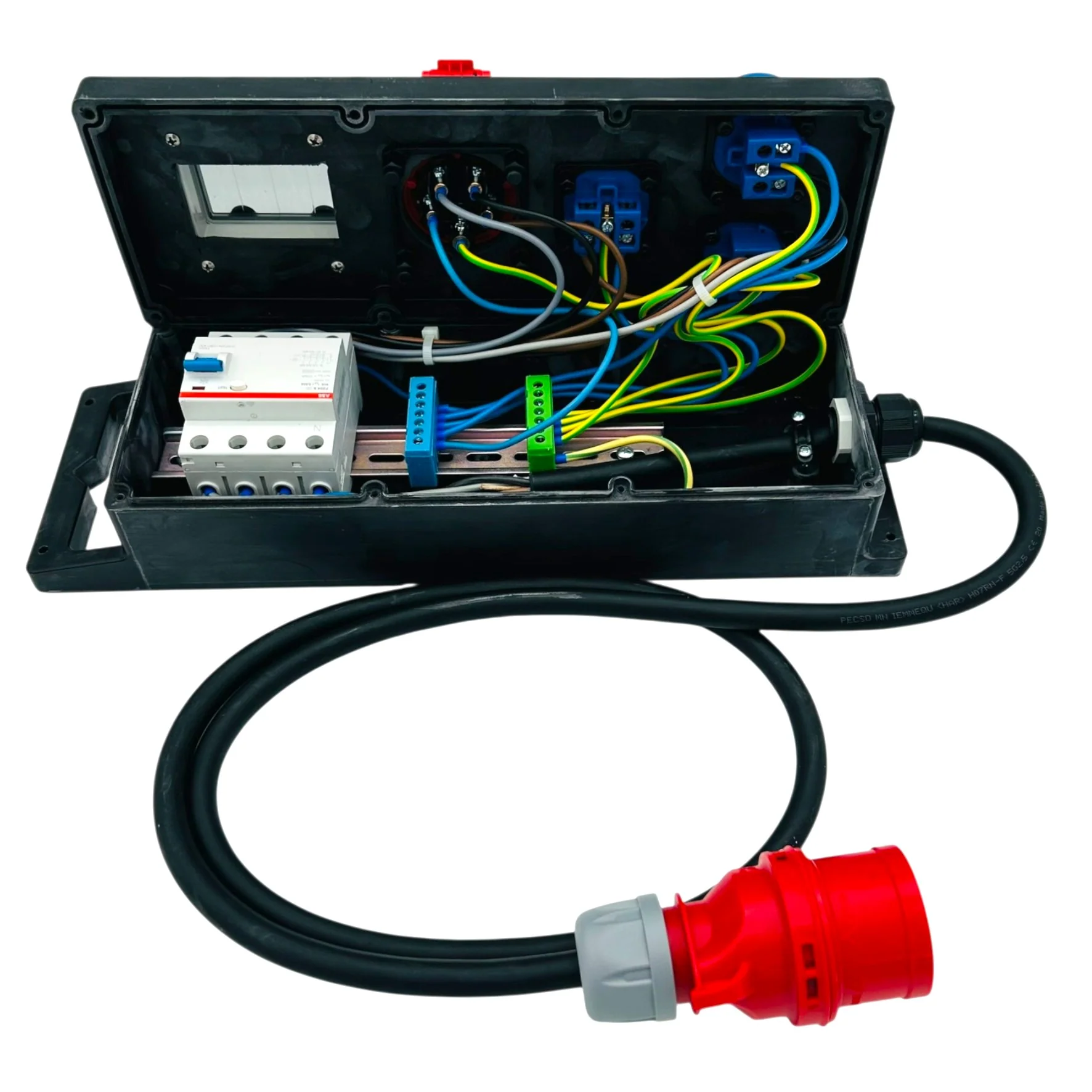 SANOS Mobilverteiler ABB/PCE - 1x CEE 16A und 3x Schukdosen mit FI & Zuleitung | SAN026 - Image 3