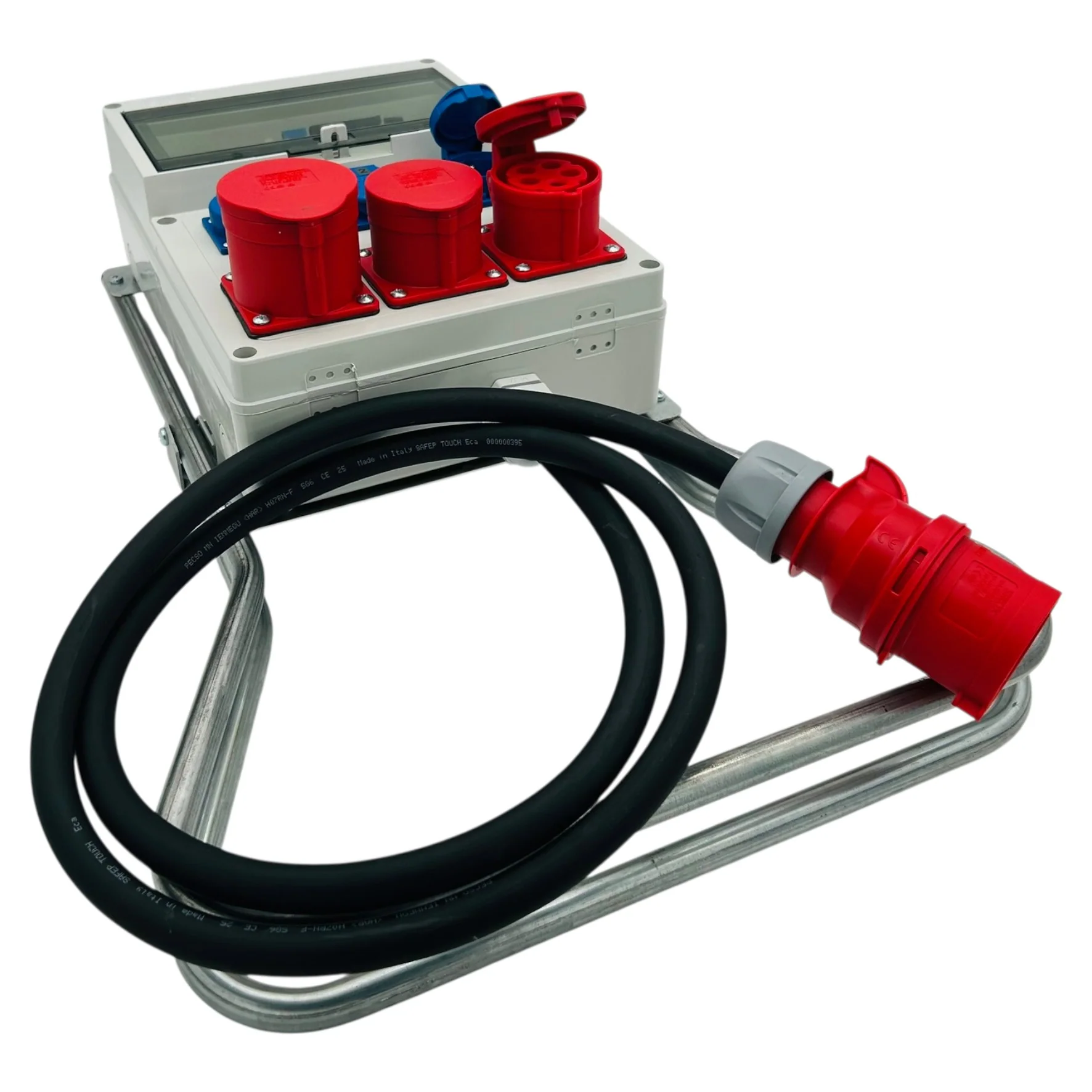 SANOS Standverteiler ABB/PCE - 1x CEE 32A 2x CEE 16A und 3x Schukodose mit FI & Zuleitung | SAN029 - Image 3