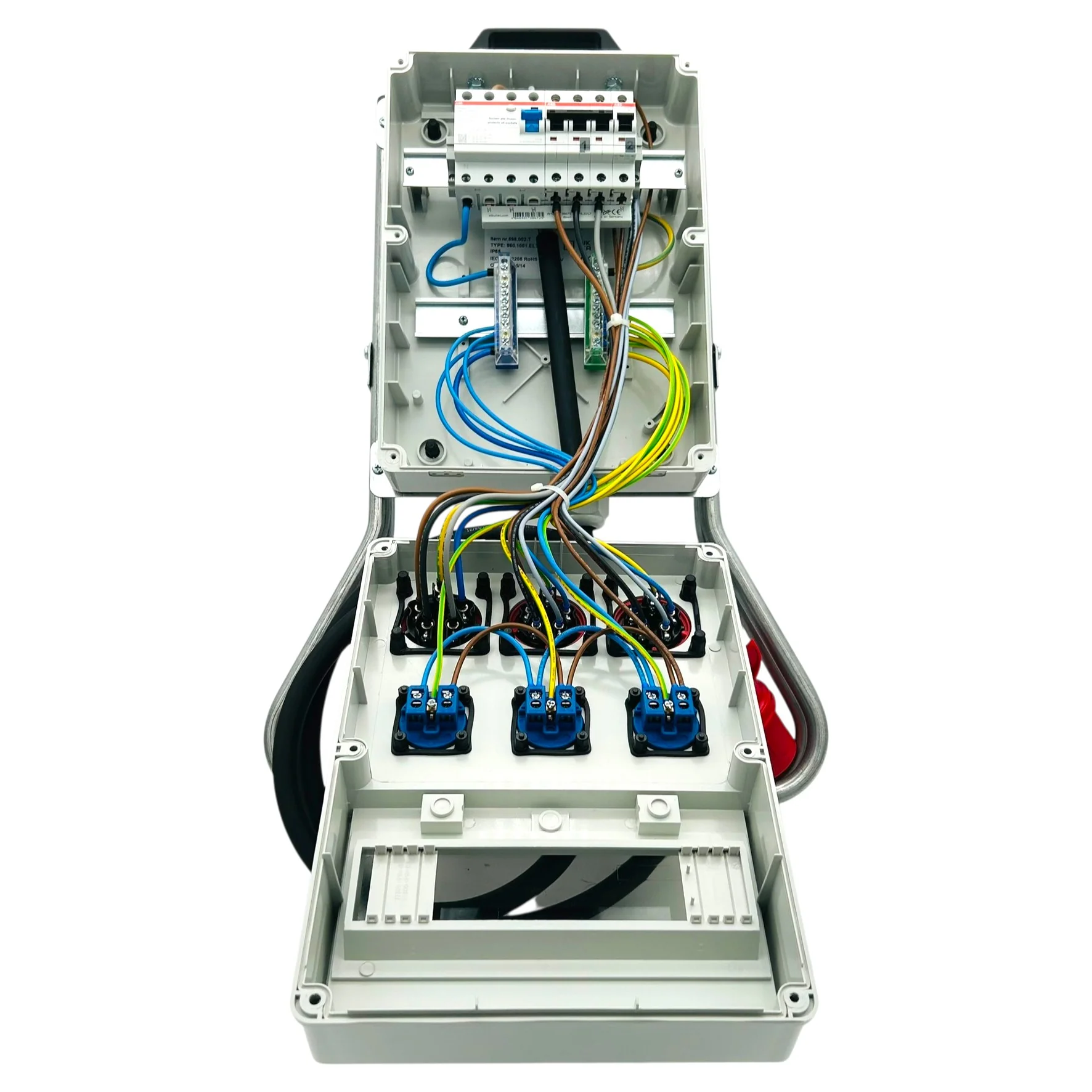 SANOS Standverteiler ABB/PCE - 1x CEE 32A 2x CEE 16A und 3x Schukodose mit FI & Zuleitung | SAN029 - Image 4