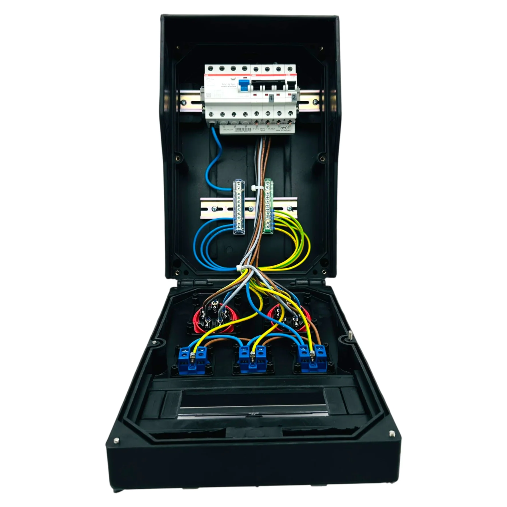 SANOS Vollgummiverteiler ABB/PCE - 2x CEE 16A und 3x Schukodosen mit FI | SAN023 - Image 4