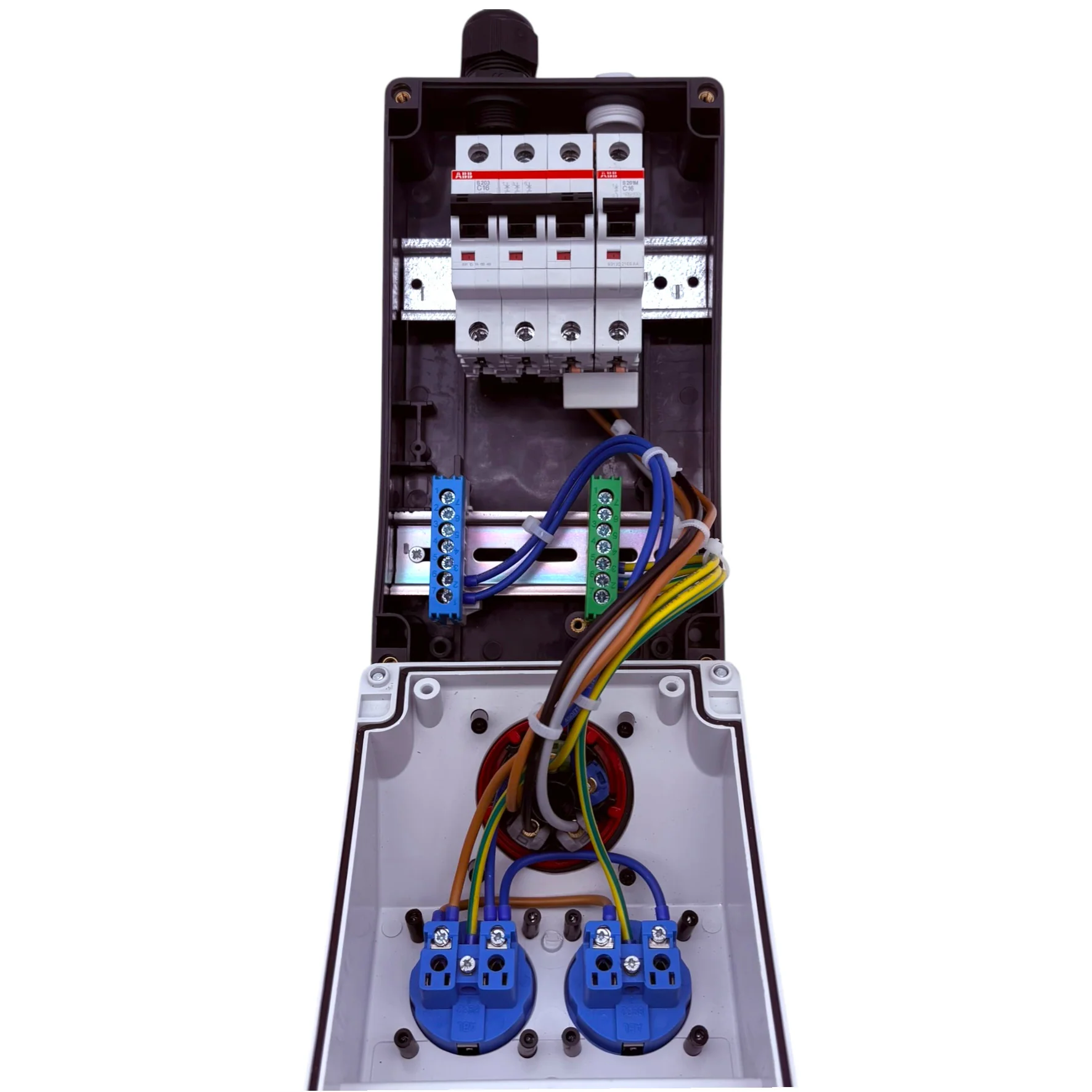 SANOS Wandverteiler ABB/PCE - 1x CEE 16A und 2x Schukodosen | SAN038 - Image 5