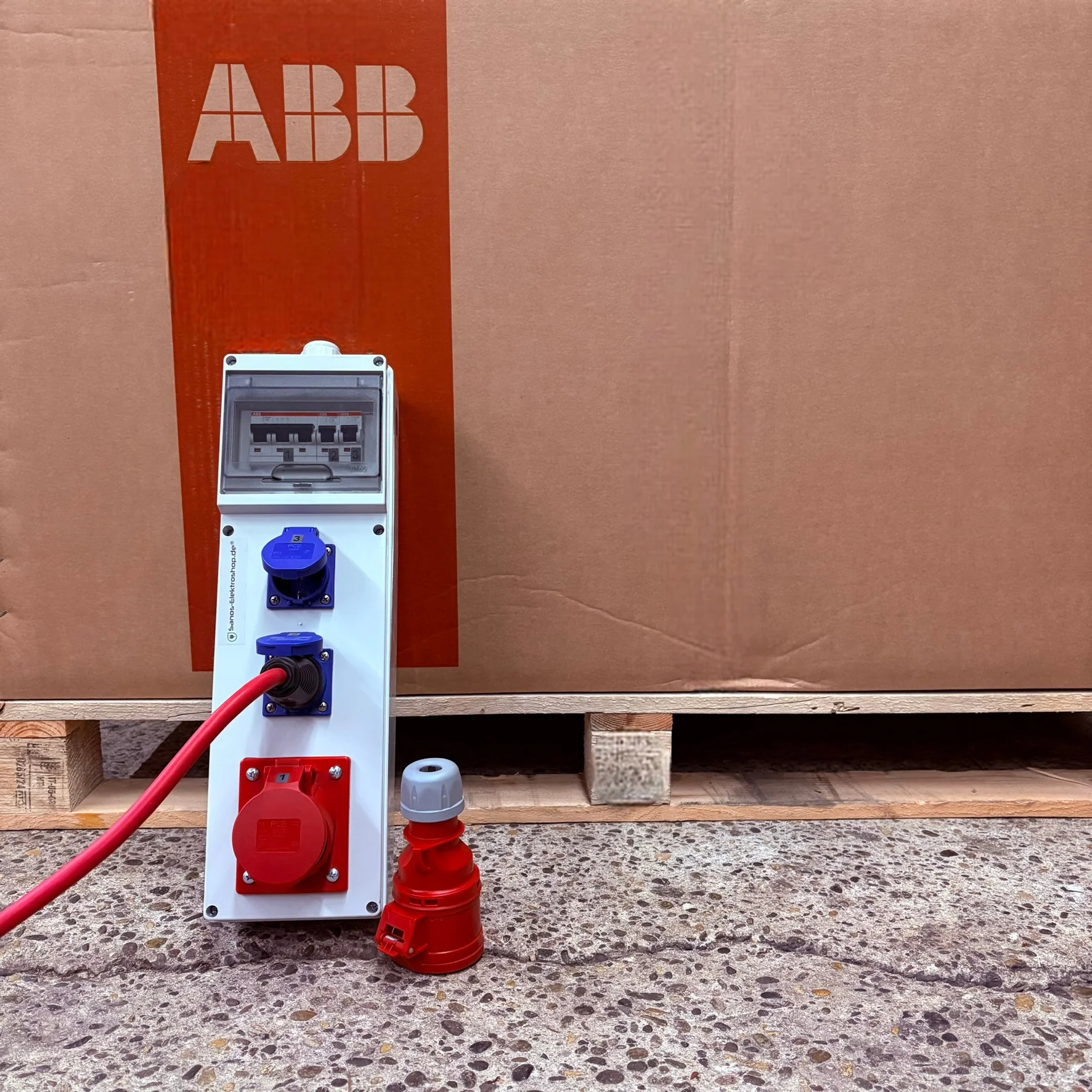 SANOS Wandverteiler ABB/PCE - 1x CEE 16A und 2x Schukodosen | SAN004 - Image 8