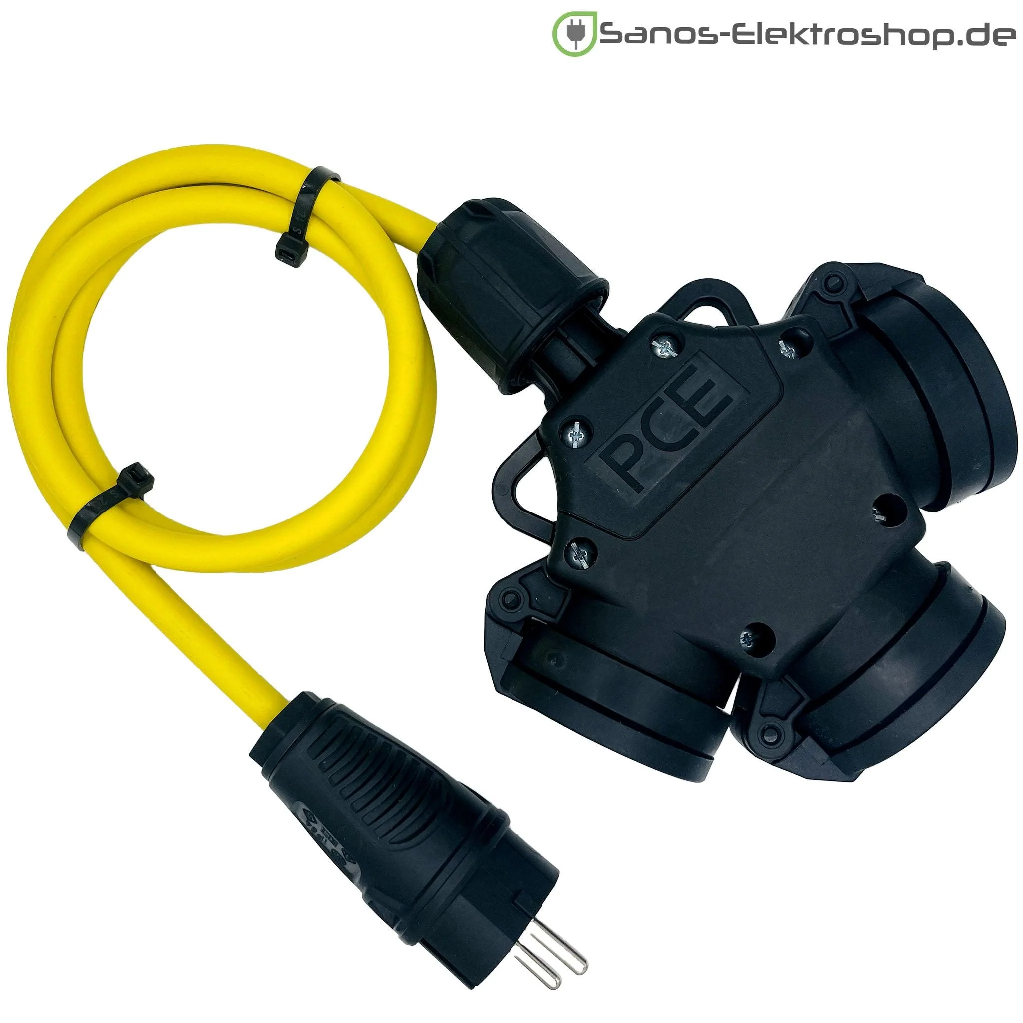 Schuko-Verlängerung 230V mit 3-fach Kupplung - Gummileitung H07RN-F 3G1,5 mm² | 1,00 bis 50,00 Meter | verschiedene Farben - Image 4