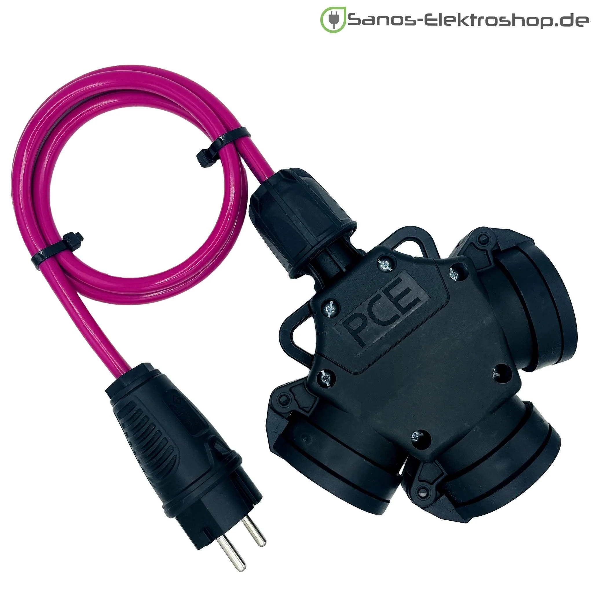 Schuko-Verlängerung 230V mit 3-fach Kupplung - PUR Gummileitung H07BQ-F 3G2,5 mm² | 1,00 bis 50,00 Meter | verschiedene Farben - Image 4
