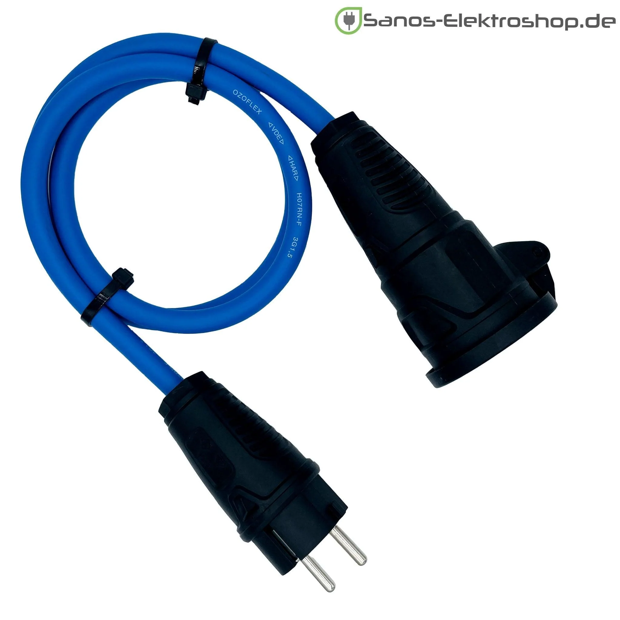 Schuko-Verlängerung 230V mit Federklappdeckel - Gummileitung H07RN-F 3G2,5 mm² | 1,00 bis 50,00 Meter | verschiedene Farben - Image 5