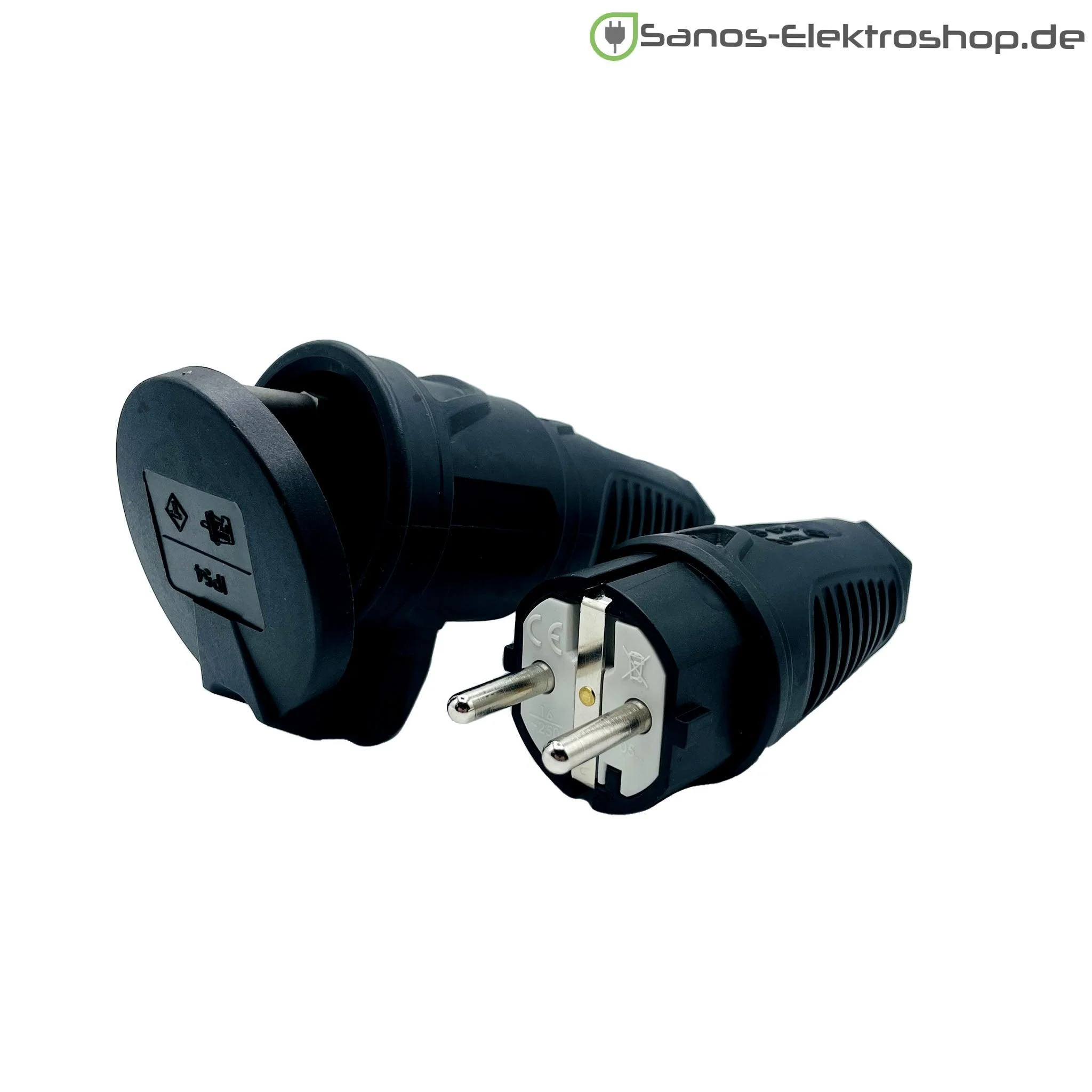 Schuko-Verlängerung 230V mit Federklappdeckel - PUR Gummileitung H07BQ-F 3G1,5 mm² | 1,00 bis 50,00 Meter | verschiedene Farben - Image 2