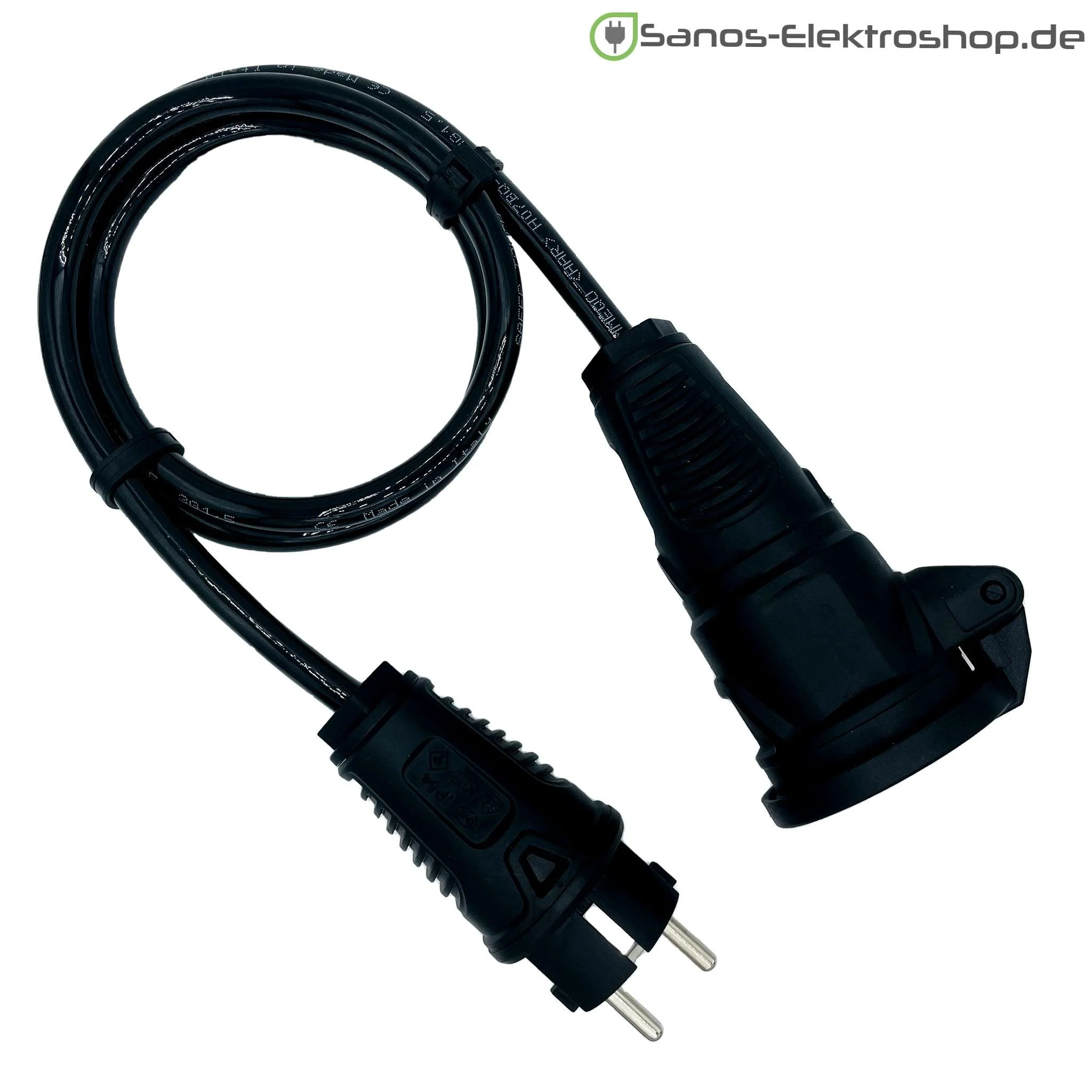 Schuko-Verlängerung 230V mit Federklappdeckel - PUR Gummileitung H07BQ-F 3G1,5 mm² | 1,00 bis 50,00 Meter | verschiedene Farben - Image 3