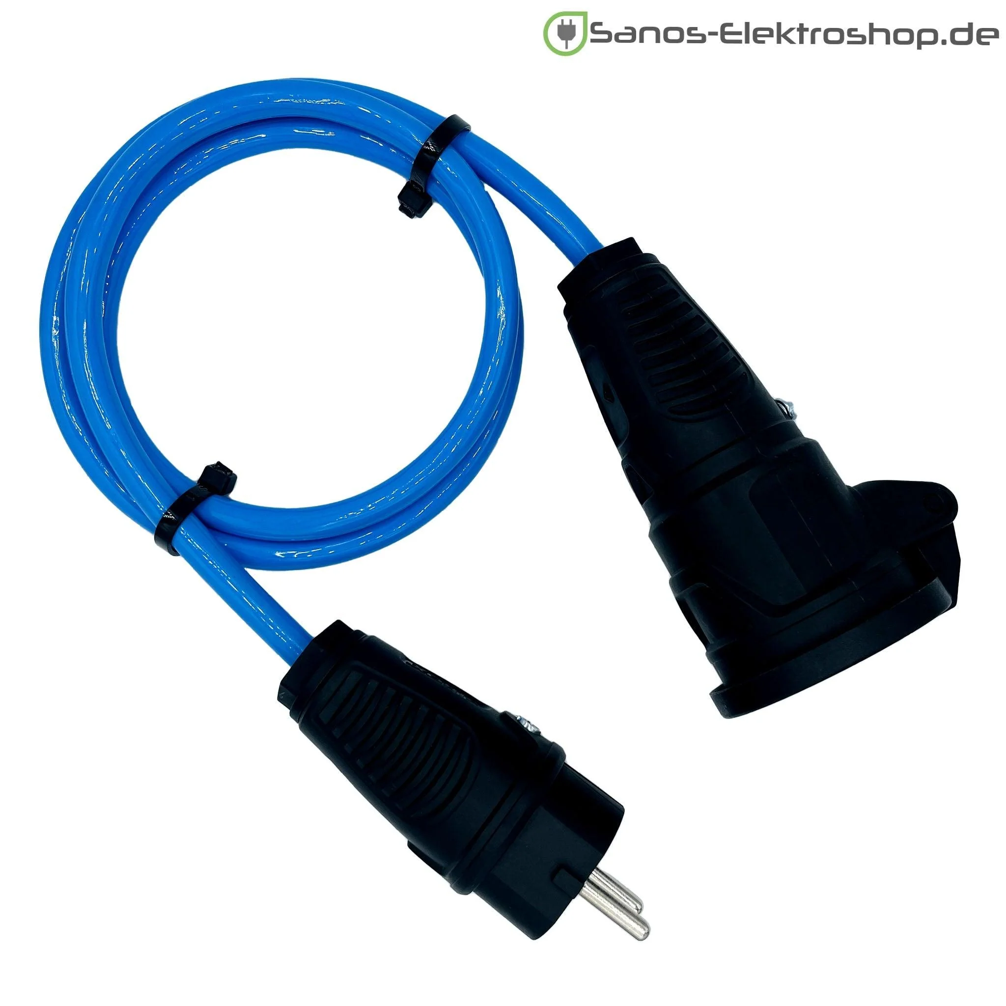 Schuko-Verlängerung 230V mit Federklappdeckel - PUR Gummileitung H07BQ-F 3G2,5 mm² | 1,00 bis 50,00 Meter | verschiedene Farben - Image 3