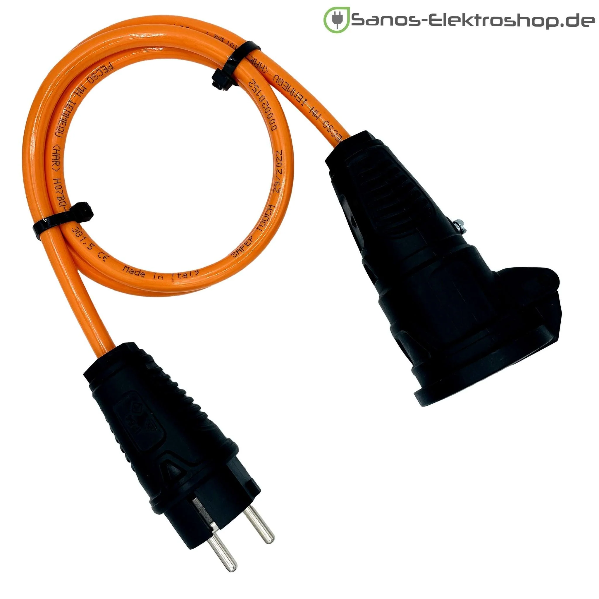 Schuko-Verlängerung 230V mit Federklappdeckel - PUR Gummileitung H07BQ-F 3G2,5 mm² | 1,00 bis 50,00 Meter | verschiedene Farben - Image 7